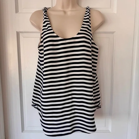 J.Crew Navy White Striped Tank Top Classic Nautical Summer Size 6 - Picture 1 of 8